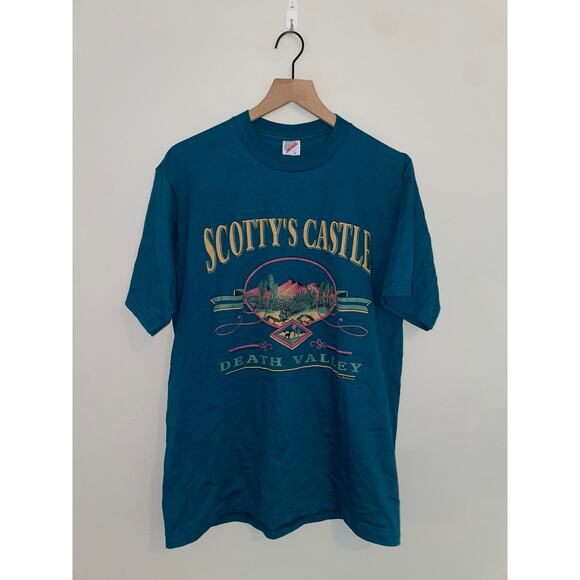Vintage Scotty's Castle Death Valley Shirt Graphic Green Tee VTG L 90s Large - Picture 1 of 9